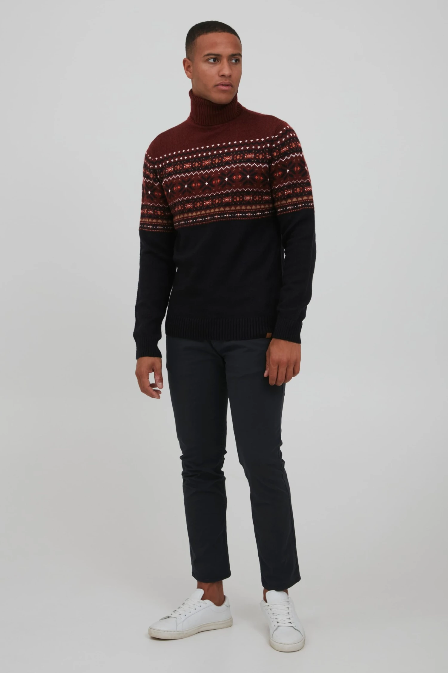 Blend Coltruien Trui TJESSE Heren Donkerrood / Zwart 5 Blend Coltruien Trui TJESSE Heren Donkerrood / Zwart - Image 3