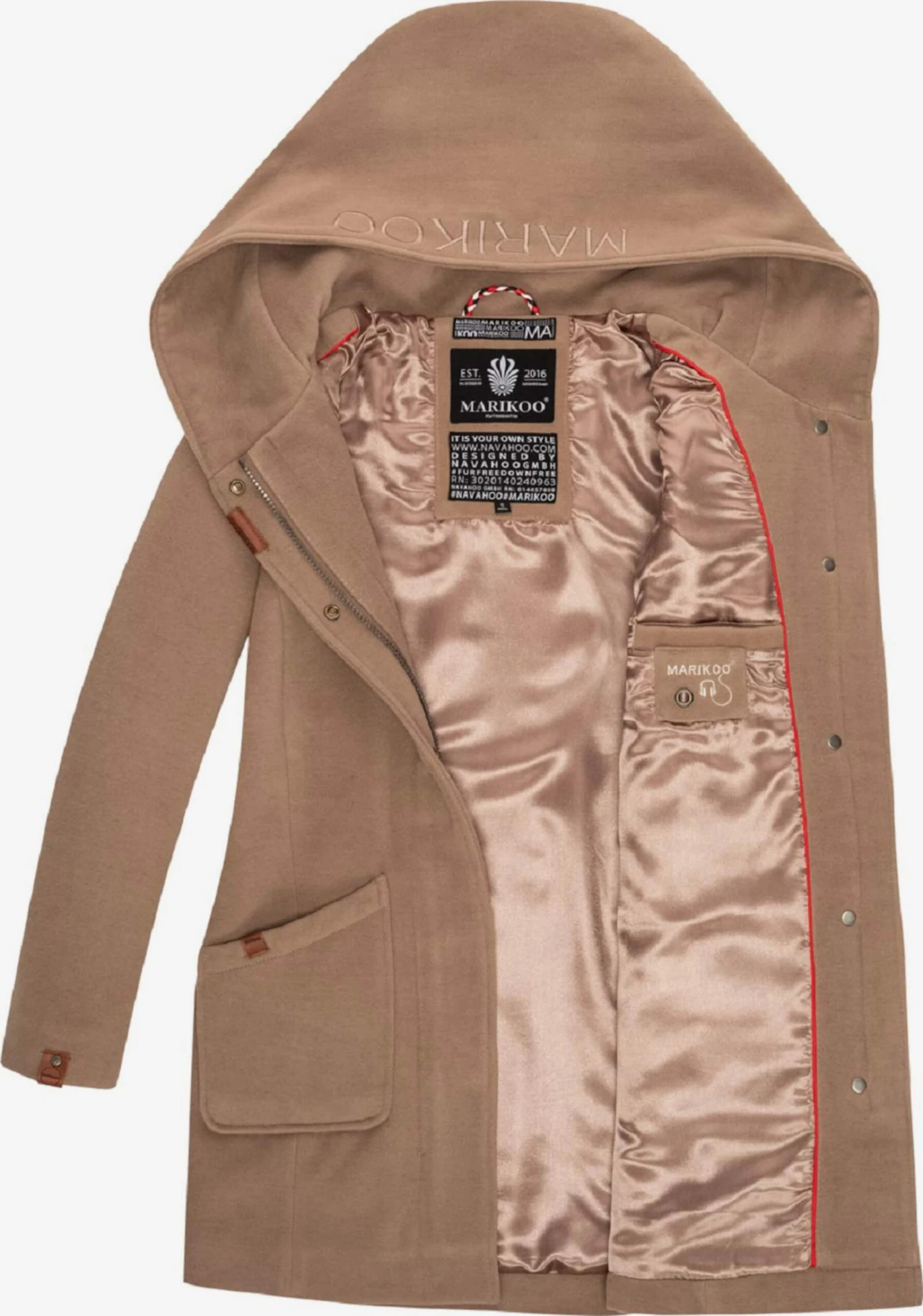 Marikoo Wintermantels Wintermantel Maikoo Dames Greige 6 Marikoo Wintermantels Wintermantel Maikoo Dames Greige - Image 4