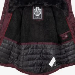 Marikoo Winterjassen Winterjas Lotusblüte Dames Bourgogne -Kleding Verkoop 1f6a9c69e58cc91cb9fc598bdd8ce793