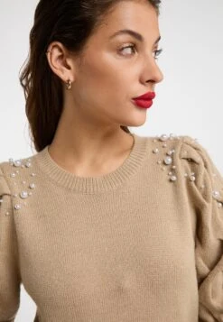 Faina Fijngebreide Truien Trui Dames Donkerbeige -Kleding Verkoop 364e6e288f9fb11047fdebe8885cd191