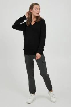 OXMO Basic Truien Trui Lavea Dames Zwart -Kleding Verkoop 67c7cc4f36b5b3b84840ad5f9932e86b