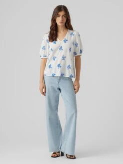 Vero Moda Blouses Met Korte Mouw Blouse Ursula Dames Wit -Kleding Verkoop 6e21a6604bf207413c84ea94d27c4fdb