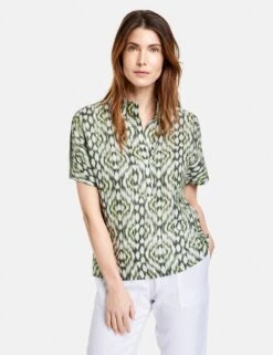 Gerry Weber Blouses Met Korte Mouw Blouse Dames Olijfgroen / Lichtgroen -Kleding Verkoop 80e92cef12d44e12240adff71d407cbc