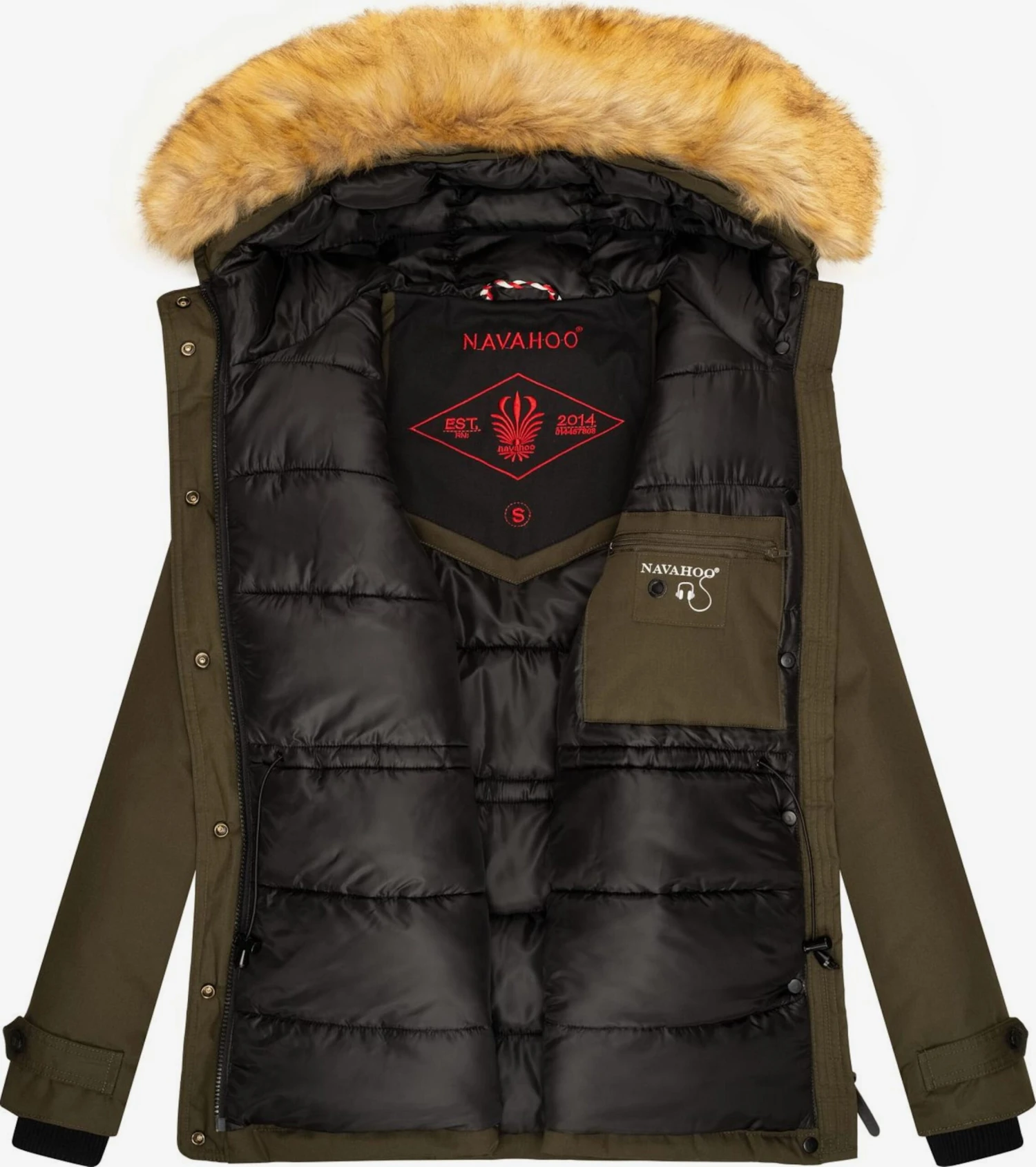 Navahoo Winterjassen Winterjas Laura Dames Kaki 7 Navahoo Winterjassen Winterjas Laura Dames Kaki - Image 5