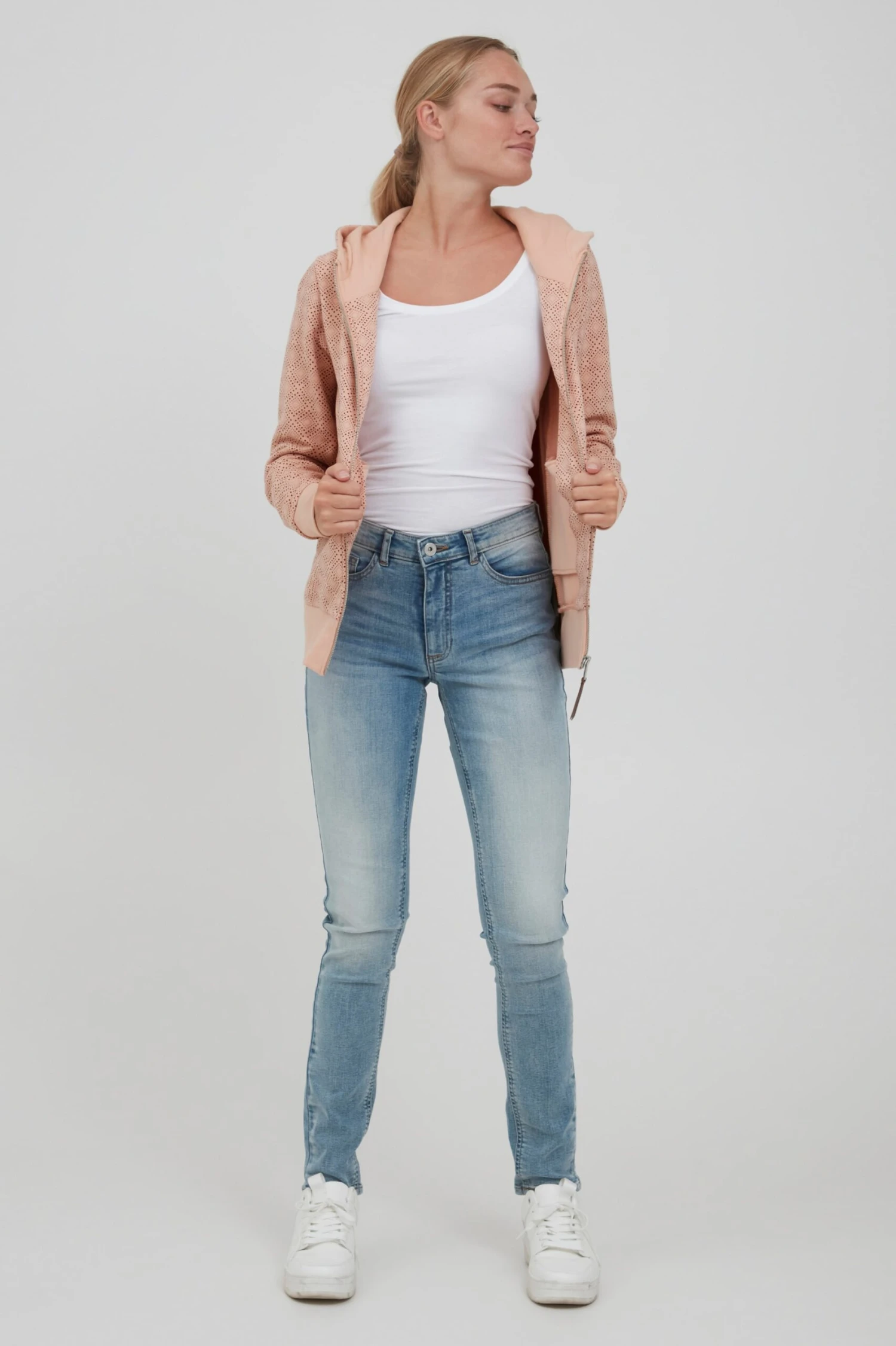 OXMO Sweatvesten Sweatvest VENDELA Dames Rosa 5 OXMO Sweatvesten Sweatvest VENDELA Dames Rosa - Image 3