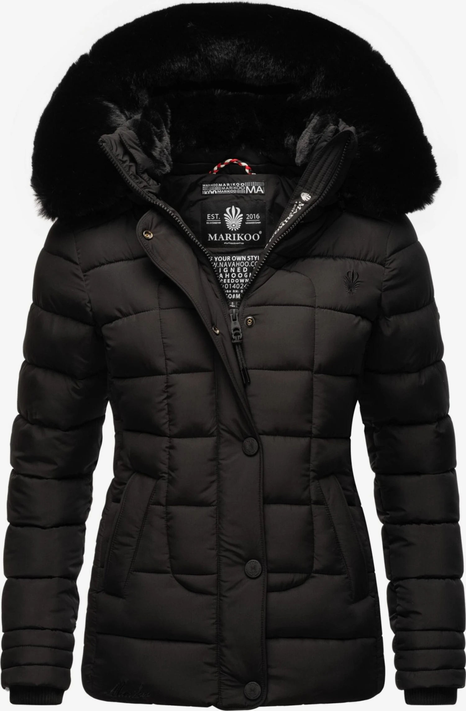 Marikoo Winterjassen Winterjas Qesraa Dames Zwart 3 Marikoo Winterjassen Winterjas Qesraa Dames Zwart