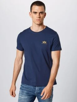 Alpha Industries T-shirts Regular Fit Shirt Heren Navy -Kleding Verkoop d935022310ed94e739f6bf6a4fc87211