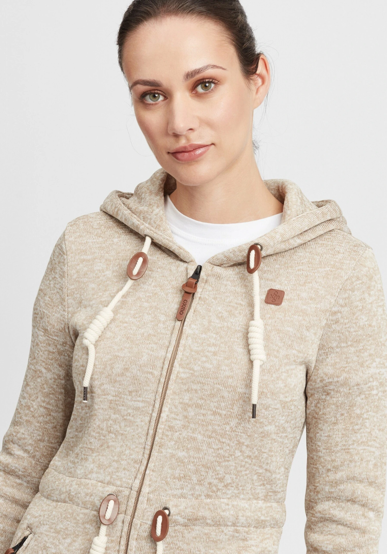 OXMO Sweatvesten Sweatvest Thora Dames Sand 7 OXMO Sweatvesten Sweatvest Thora Dames Sand - Image 5