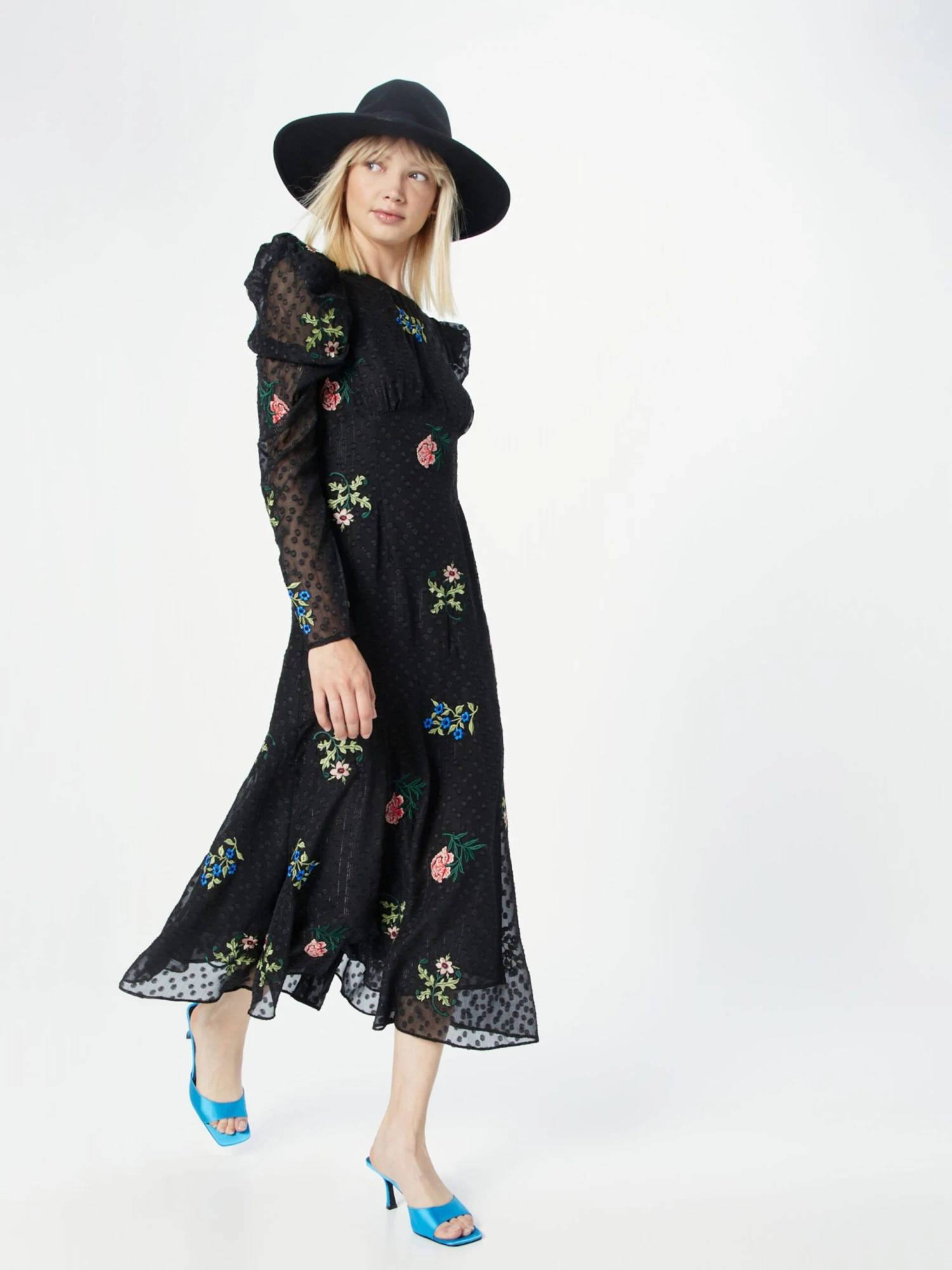 WAREHOUSE Cocktailjurken Cocktailjurk William Morris Dames Zwart 7 WAREHOUSE Cocktailjurken Cocktailjurk William Morris Dames Zwart - Image 5